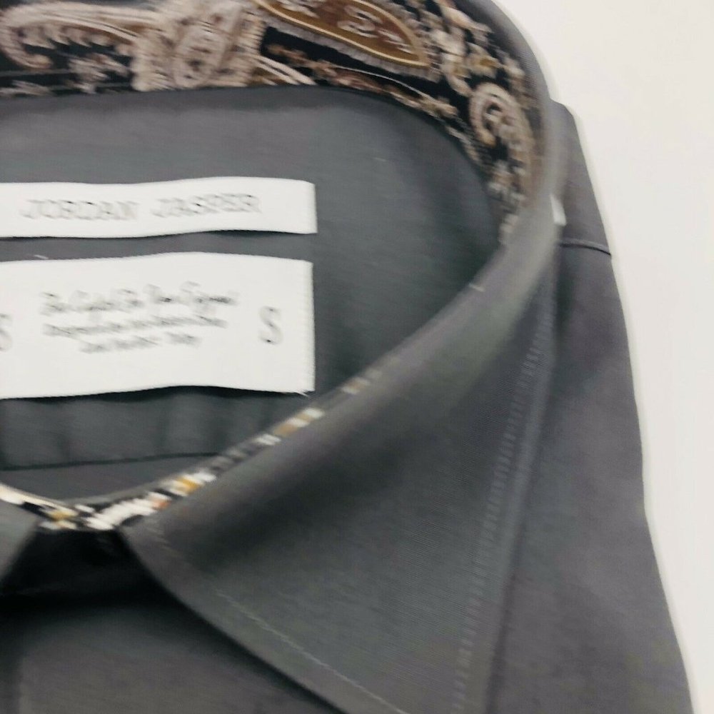 Jordan Jasper Men’s Slate Grey Button Dress Shirt - Picture 3 of 4